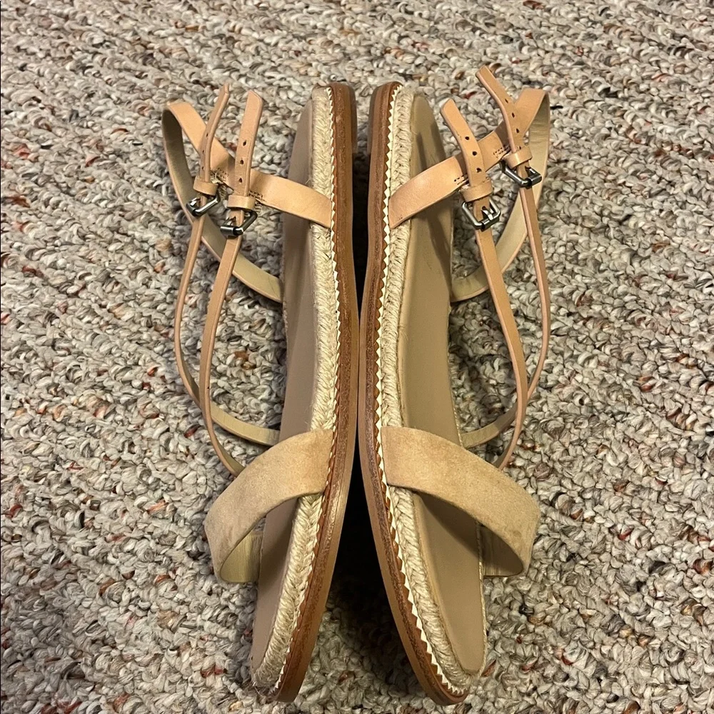 Botkier Island Tan Leather Espadrille Sandals Size 9.5